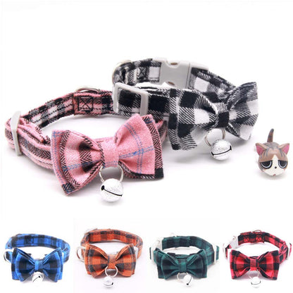 Cat Bell Collar Butterfly Bow Tie Pet Outing Optional Hand Holding Rope