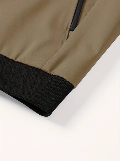 Men'S Letter Embroidered Casual Bomber Jacket