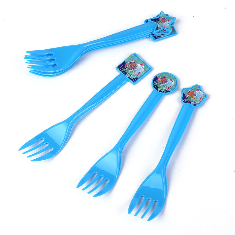 Disposable knife, fork, spoon, paper cup, paper plate