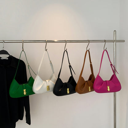 Simple Solid Color Shoulder Small Square Bag Fashion Baguette