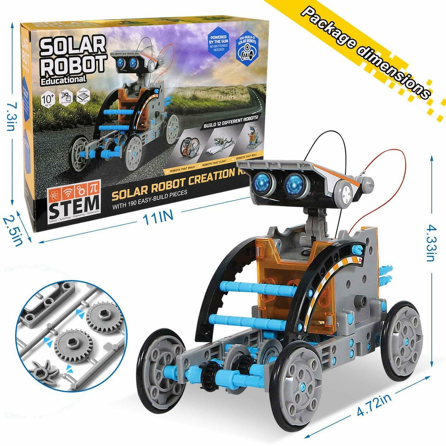 Twelve In One Solar-Powered Toy Car