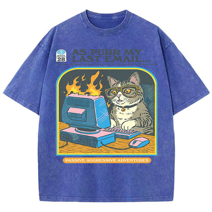 Men's Cat Playing Game Print Top