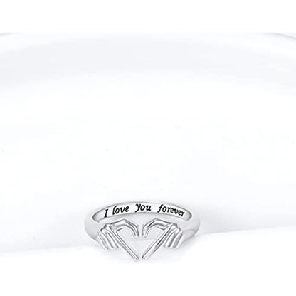 Premium 18K Gold Plated Heart Ring - Adjustable Promise Ring for Women & Teen Girls