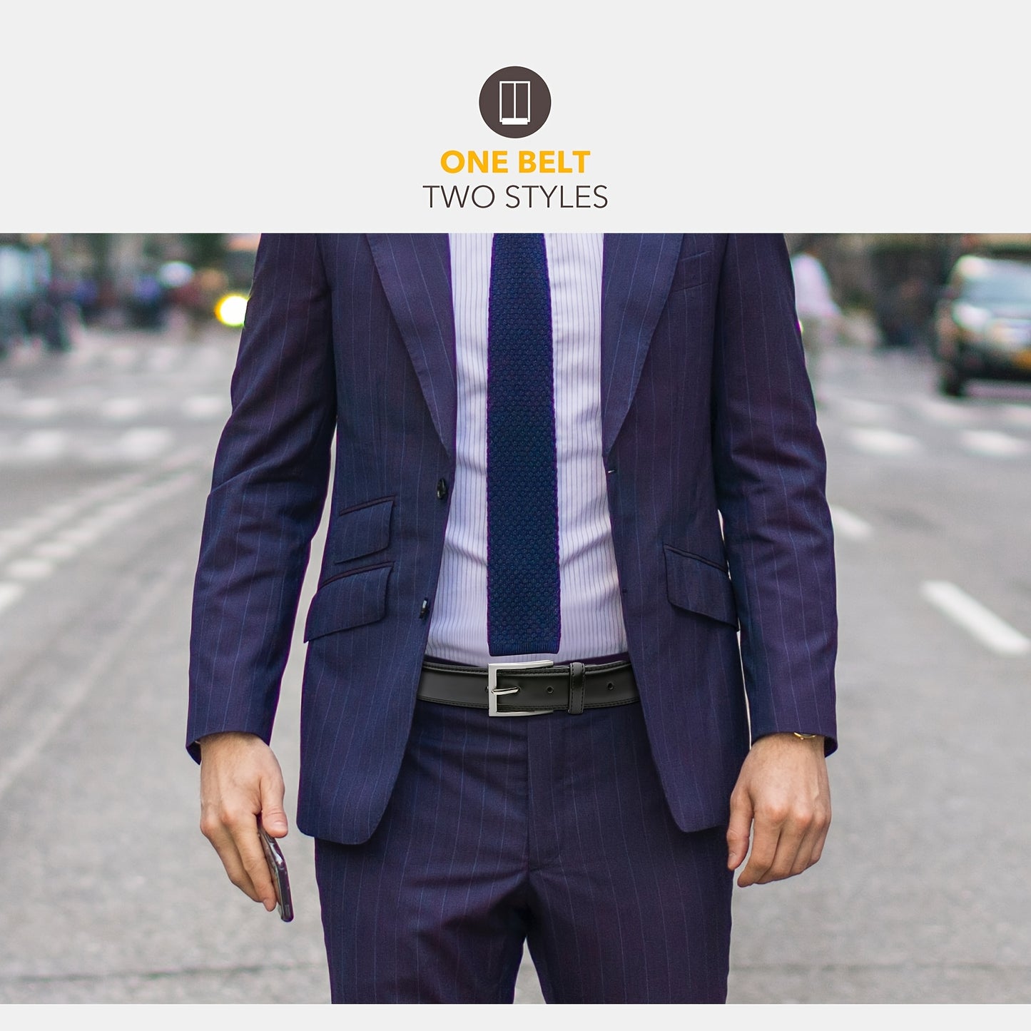 Men's Leather Belt, Fashion & Classic Casual Belt with Single Prong Buckle for Jeans, Pants, Work And Business, Gift for Dad & Husband