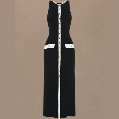 Knitted Elegant Sleeveless Dress For Women