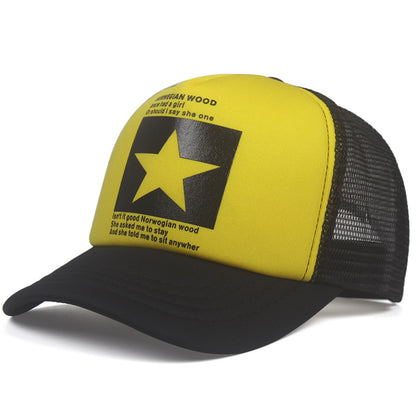 1pc Pentagram Breathable Baseball Cap Mesh Cap