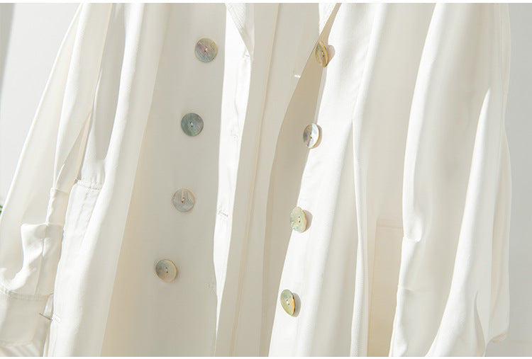 Women's Over-the-Knee Mid-Length Trench Coat with Silk Waist Belt - Elegant Winter Coat