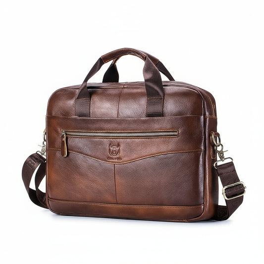 Premium Leather Messenger Bag - Large Capacity Business Briefcase for Men | BULLCAPTAIN