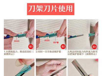 Factory wholesale eyebrow trimming set folding eyebrow shaving knife eyebrow trimming knife holder send ten blade eyebrow shaving knife eyebrow trimmer
