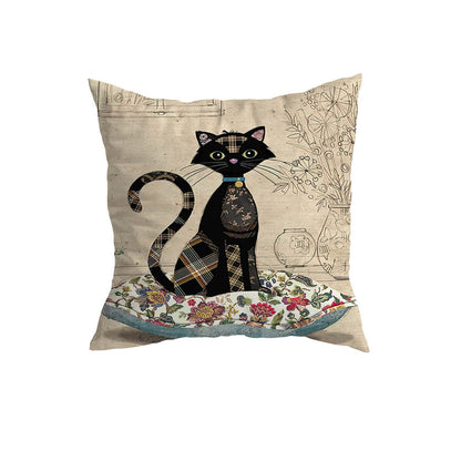 Home Fashion Minimalist Cat Print Pillowcase