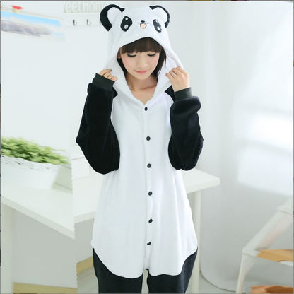 Cartoon Animal Dalmatian Husky Shar-Pei Pajamas Flannel Anime Homewear For Women