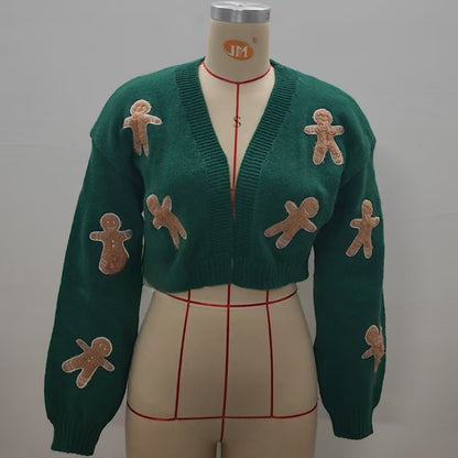 Short Coat Knitted Cardigan Women's Sweater