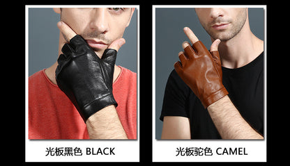 Motorcycle Sheepskin Half-Finger Gloves Men's Summer Thin Driving and Cycling Motorcycle Outdoor Riding Fitness Tactical Fingerless