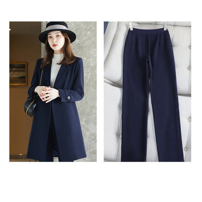 Long Sleeved Suit Jacket Women's Business Wear Long Trench Coat