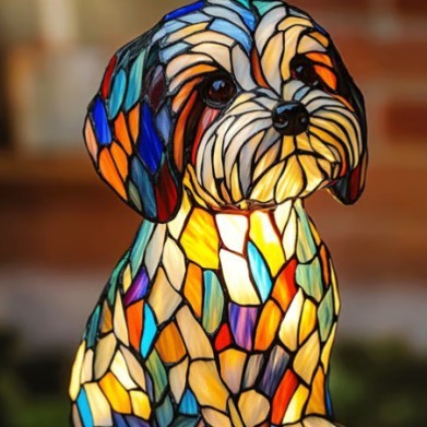 Illuminated Dog Lamp - Decorative Resin Animal Night Light | 26 Breed Designs