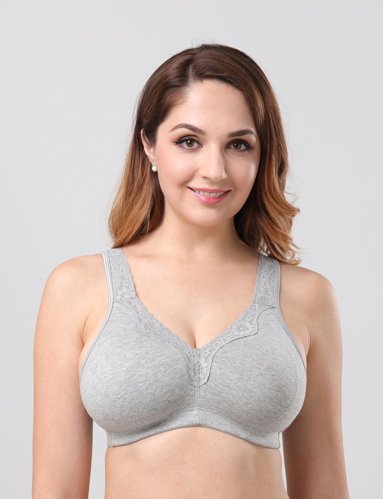 150kg Breathable Full-Cup Lace Trim Comfortable Plus-Size Bra for Large Busts, Makes Bust Look Smaller, Cross-Border European and American Lingerie, g Cup