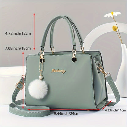 Elegant Faux Leather Handbag - Women's Shoulder Bag with Tassel