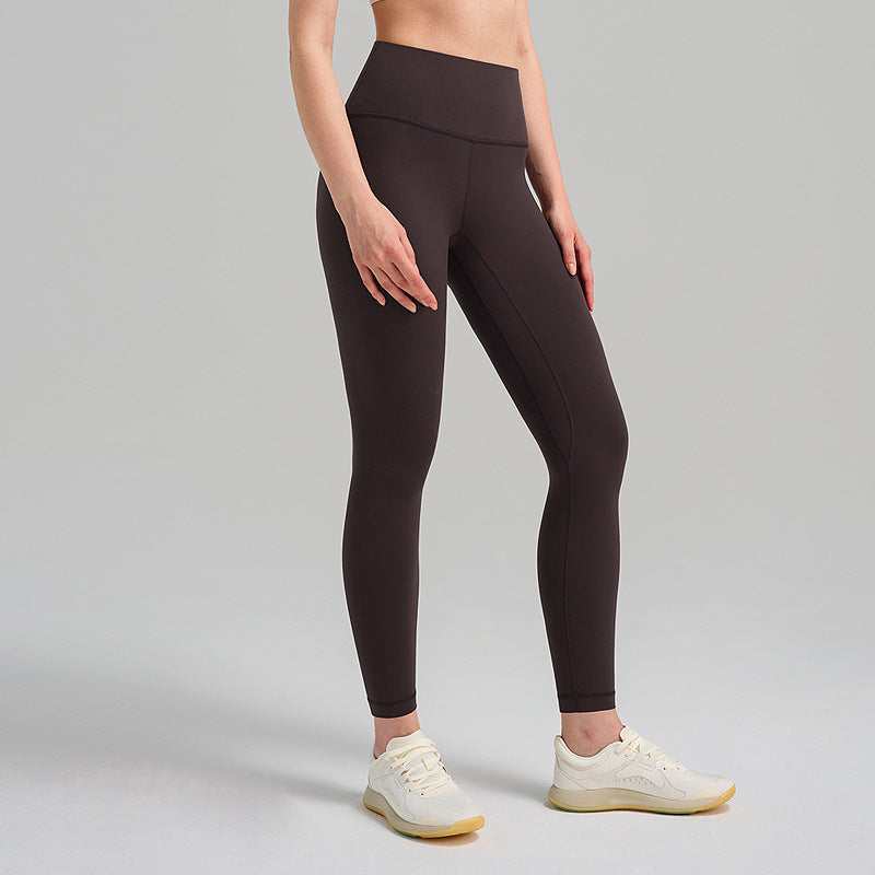 Womens High-Waist Butt-Lifting Fleece-Lined Nude-Feel Sports Tight Yoga Pants