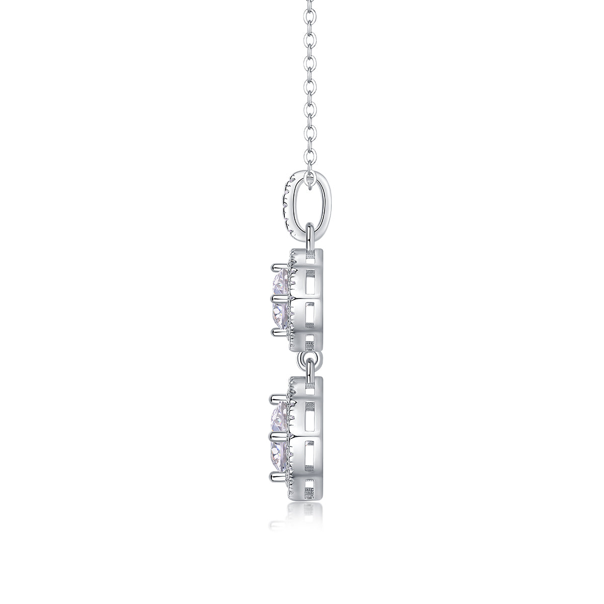 Snow Field Fairyland - A Fashionable And Light Luxury Jewelry Pendant Necklace Set With Top-quality Moissanite, S925 Silver Plated Platinum