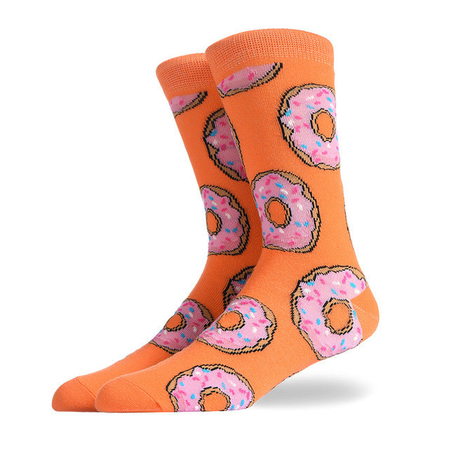 Fashion Creative Hamburger Pizza Alien Men Socks Cute Series