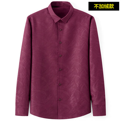 Slim-fit Business Dress Men's Shirt Fashionable Printed Thin Casual Shirt Youth Long-sleeved Fashionable All-match Top for Men