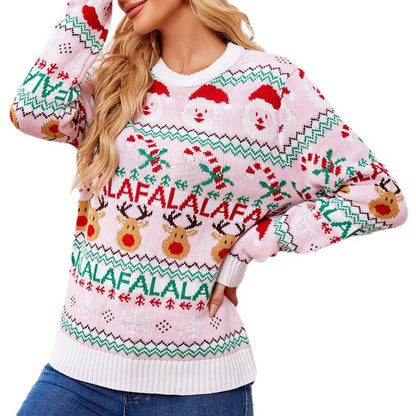 Pink Sweet Knitted Sweater Autumn And Winter