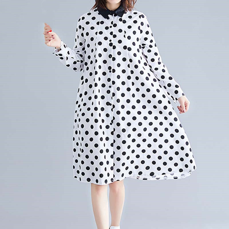 Loose long sleeve mid-length shirt