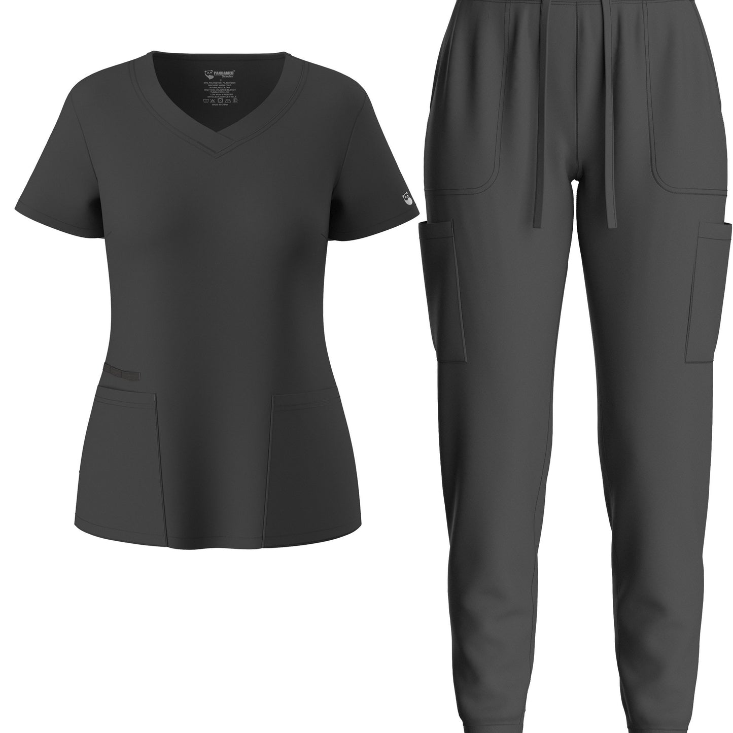 Premium Medical Scrubs Set - V-Neck Top & Drawstring Pants | Professional Healthcare Uniform for Women
