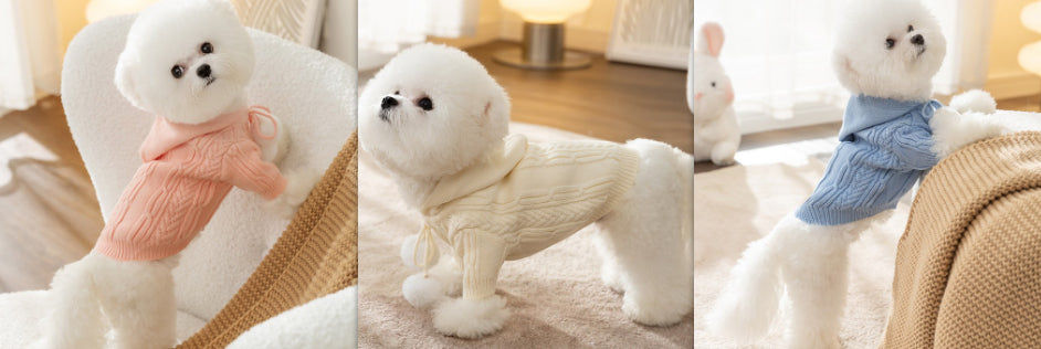 Dog Striped Knitted Sweater Cardigan Clothing