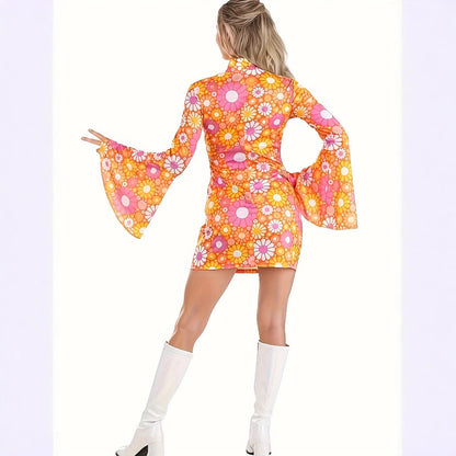 Casual Round Neck Hippie And Disco Fashion