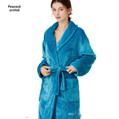 Coral Fleece Pajama Gowns For CouplesExtra Thick