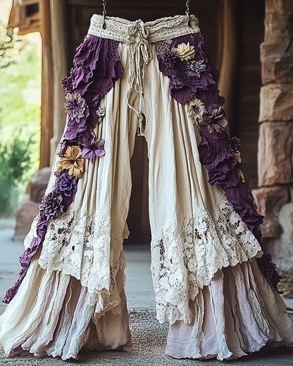 Women's Leisure Fashion Retro Print High-Waisted Pants, Comfortable Fake Jeans That Can Slim The Legs