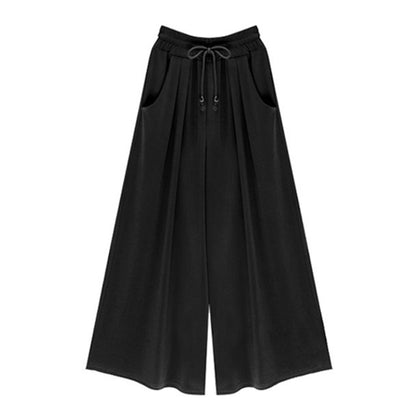 Women's Elastic Waist Tie Rope Wide Leg Pants