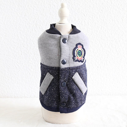 Baseball coat pet two-legged clothes