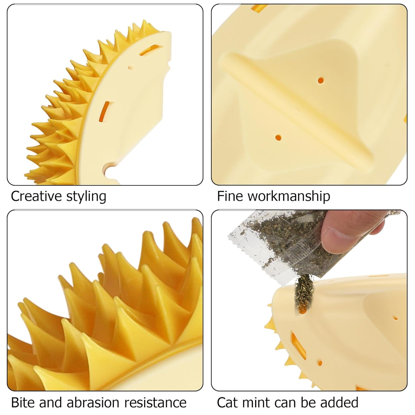 Cat Corner Scratcher Durian Shaped Corner Tickler Cat Mint Self Groomer Toy Kittens Wall Corner Massage Comb Scratcher Board For Indoor Cats