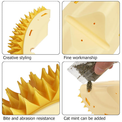 Cat Corner Scratcher Durian Shaped Corner Tickler Cat Mint Self Groomer Toy Kittens Wall Corner Massage Comb Scratcher Board For Indoor Cats