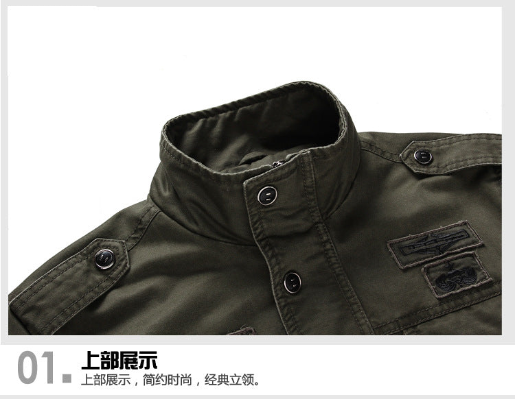 2025 Amazon Foreign Trade Men's Jacket Casual Special Forces Military Wear Large Size Flight Suit Outdoor Sports Workwear