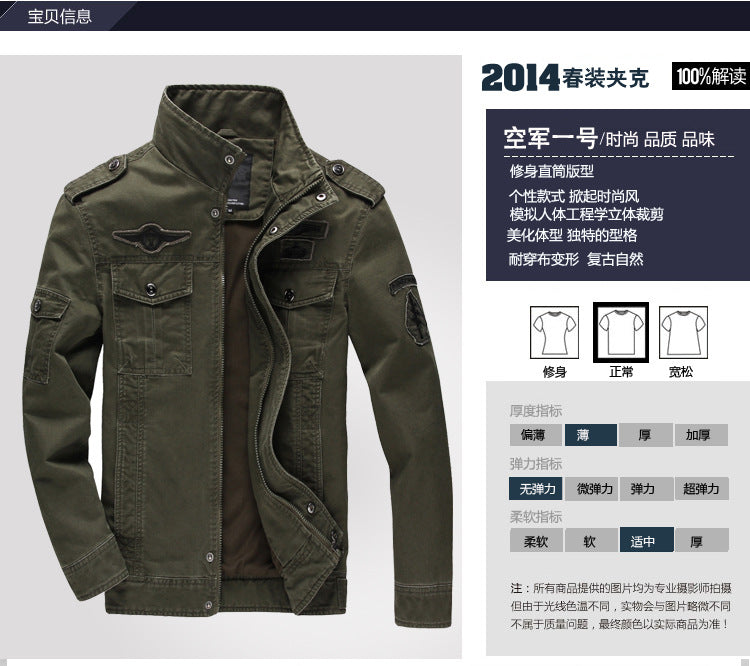 2025 Amazon Foreign Trade Men's Jacket Casual Special Forces Military Wear Large Size Flight Suit Outdoor Sports Workwear