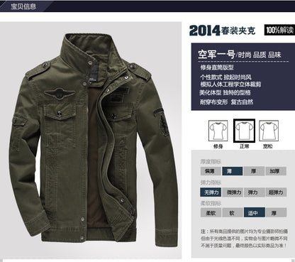 2025 Amazon Foreign Trade Men's Jacket Casual Special Forces Military Wear Large Size Flight Suit Outdoor Sports Workwear
