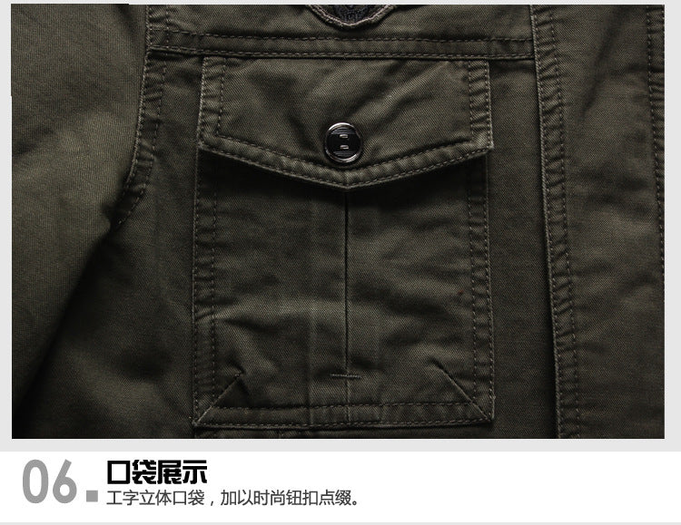 2025 Amazon Foreign Trade Men's Jacket Casual Special Forces Military Wear Large Size Flight Suit Outdoor Sports Workwear