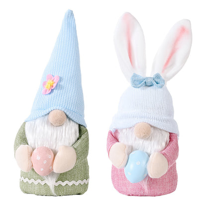 New Easter Decoration Creative Bunny Holding Egg Doll