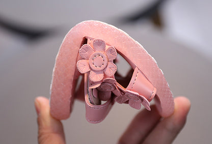 Adorable Girls Flower Sandals - Cute & Comfortable with Non-slip Soft Sole - Secure Slip-on Hook & Loop Fastener - Perfect for Playful Summer Days