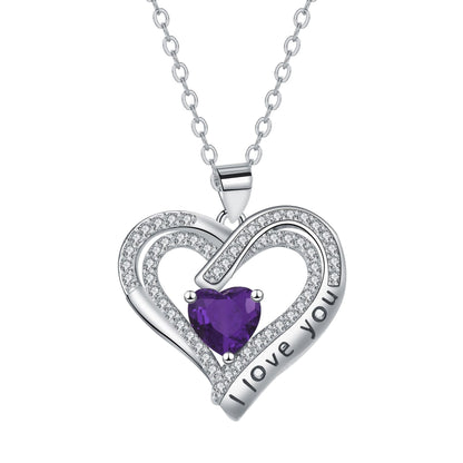 European And American Fashion Double Love Pendant Necklace Valentine's Day Christmas Gift