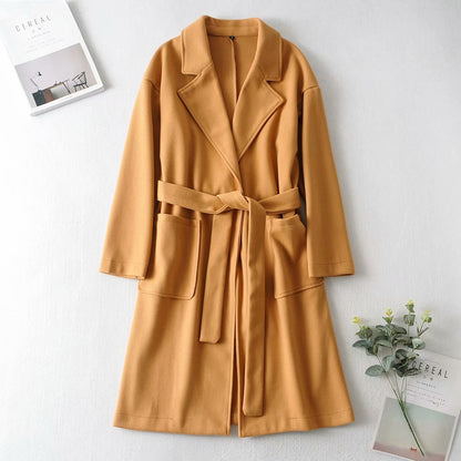Woolen Woolen Coat Women's Mid-length Fashion Korean Style High-level Slim Slim Coat