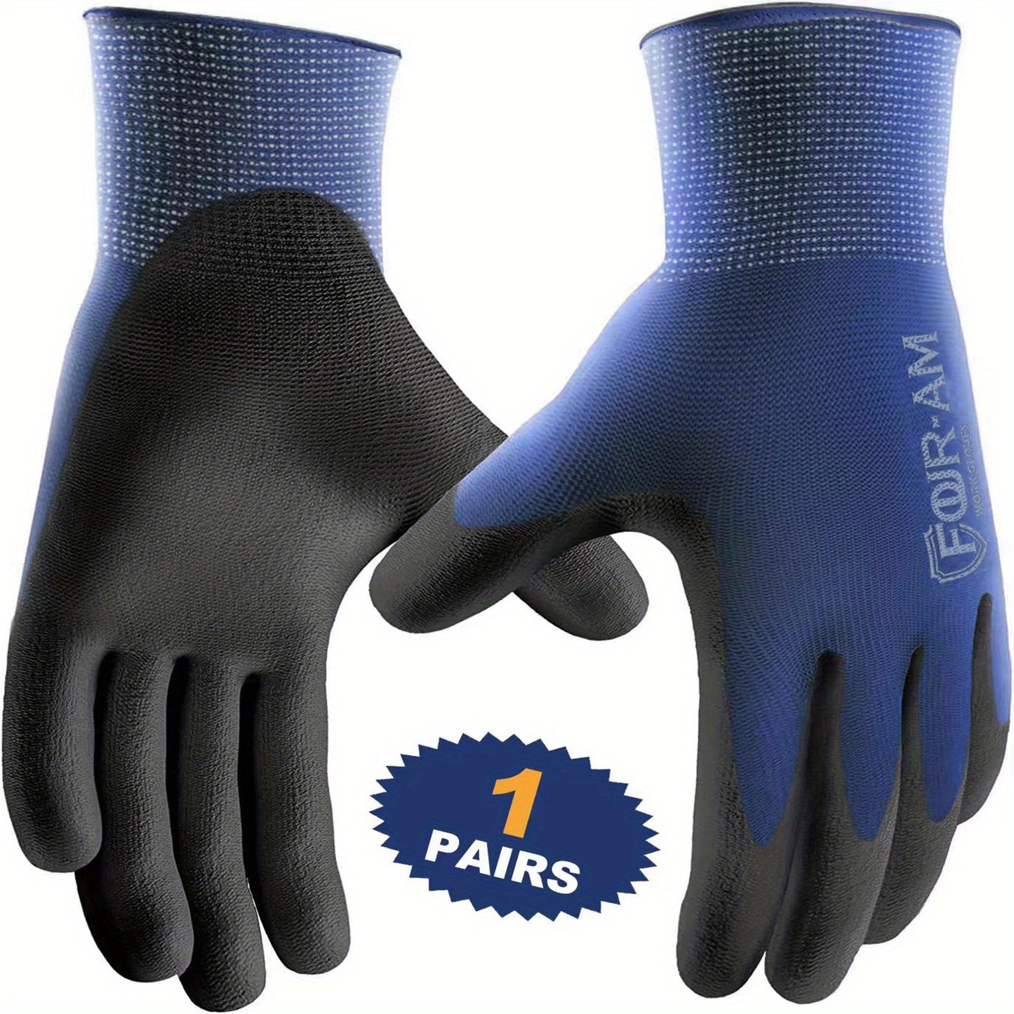 1/3 Pairs Ultra-Slim Grip Work Gloves - Superior Durable Nylon with Black Polyurethane Coating, Comfort Knit Wrist Cuff - Ideal for Daily Light Duty Tasks