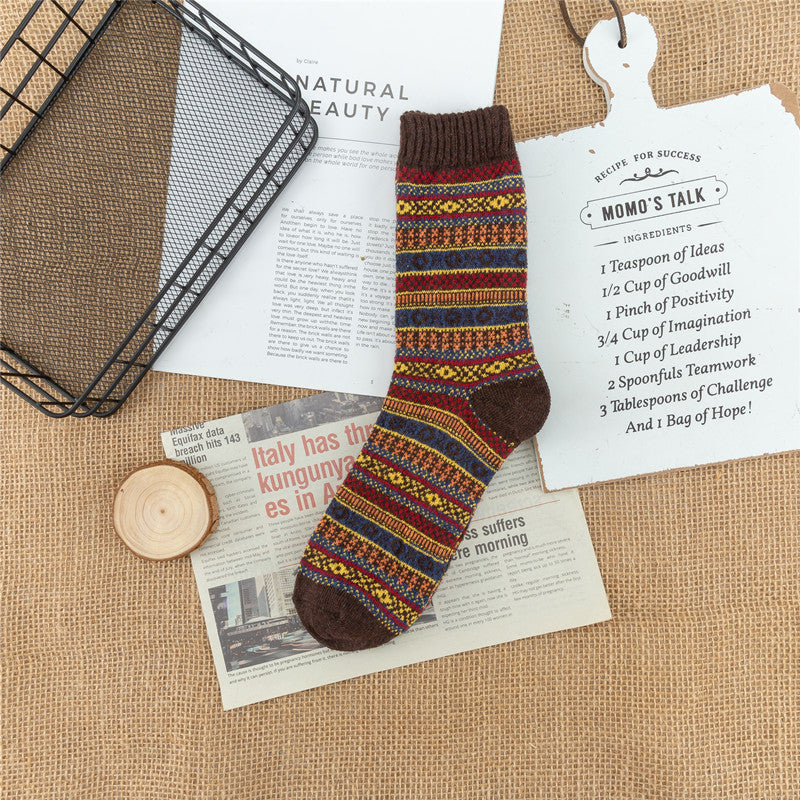 Men's Thickened Ethnic Style Checkered Socks