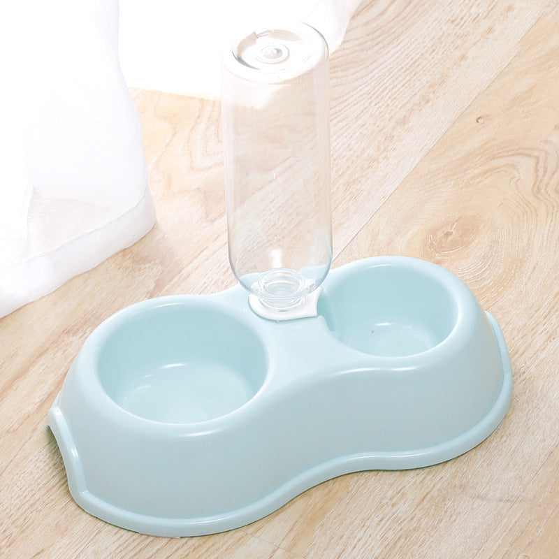 Thin Macron Ribbon Drinking Bottle Round Plastic Pet Double Bowl