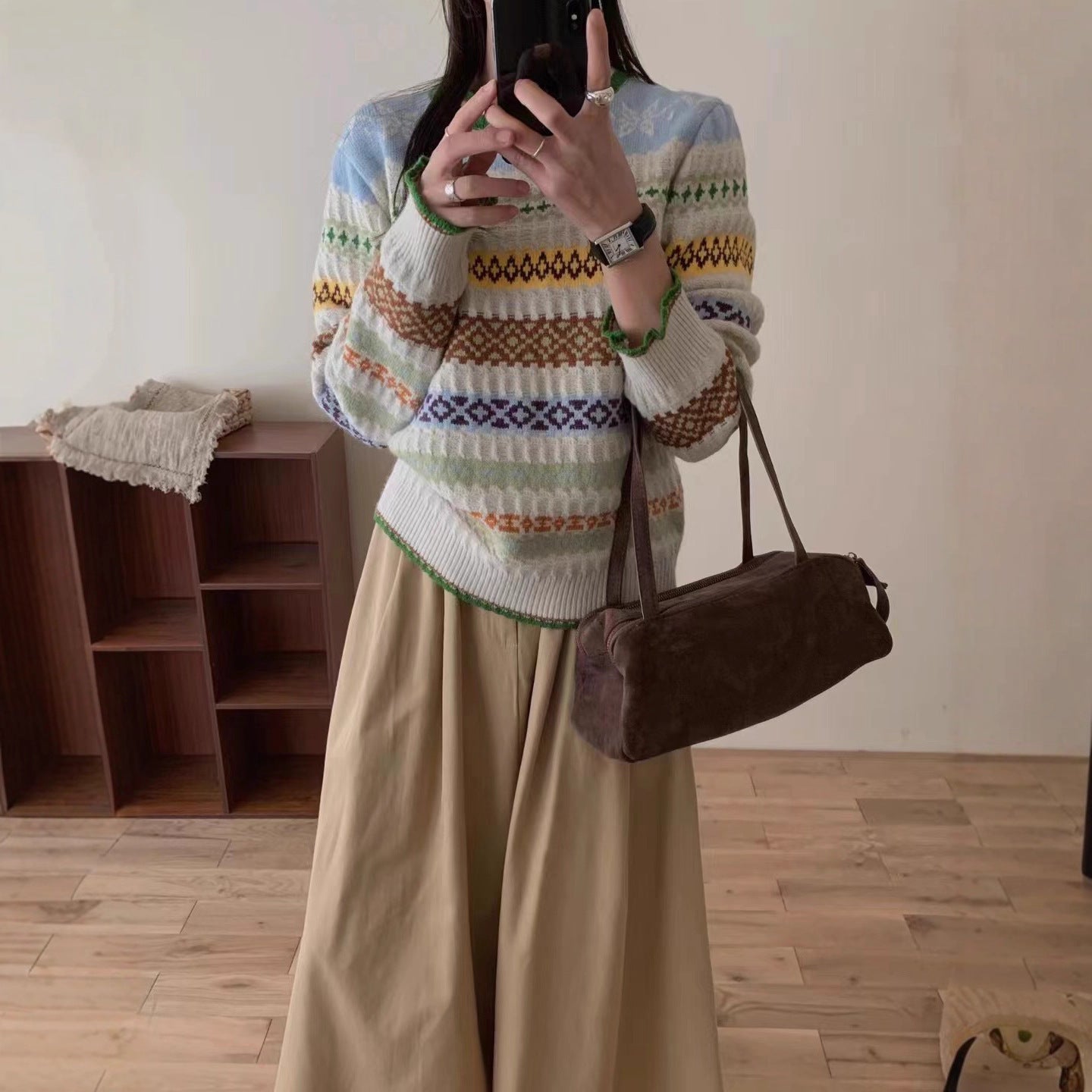Women's Korean-style High-end Loose Jacquard Knitted Sweater