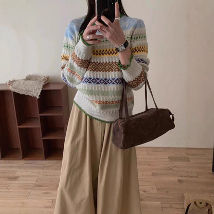 Women's Korean-style High-end Loose Jacquard Knitted Sweater