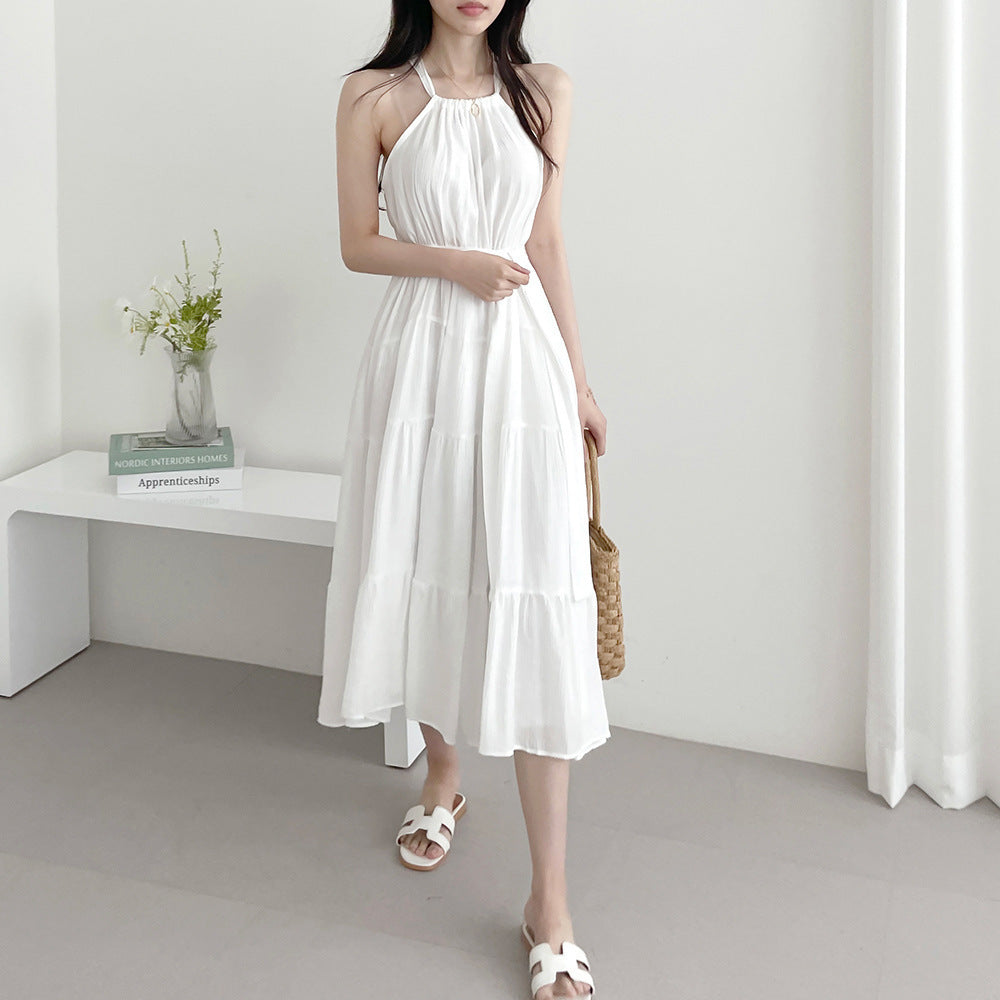 Fashion Halter Mid-length Dress Women